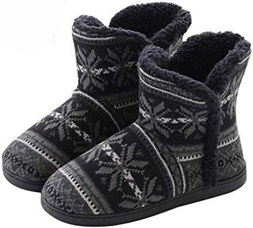 JINTNWomen Winter Plsuh Slipper Boots Indoor Outdoor Thermal Snow Bootie for Mens Women Foot Warmer Shoes Cotton Fleece Lining Slipper Non-Slip Sole Booties