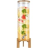 Beverage Dispenser,4.1 Gallon Glass Drink Dispenser with Stand,Glass water dispenser with Spigot, Large Drink Dispensers for Parties,Water Dispensers for Bar,Wedding,Restaurants 15L