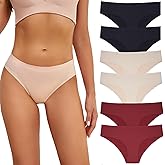 OJCNBV Seamless Underwear for Women No Show Panties Invisibles Briefs Soft Stretch Bikini Underwears 6 Pack