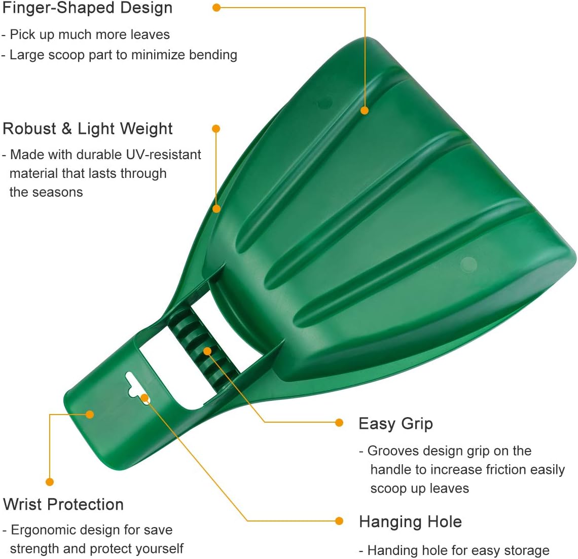 Large Leaf Scoops and Hand Rake Claw, Ergonomic Hand Held Garden Rake Grabbers for Picking up Leaves, Grass Clippings and Lawn Debris : Garden & Outdoor