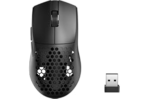 Redragon M725 Honeycomb Shell Gaming Mouse Wireless, Ultra Lightweight 49g, 8000 DPI Tri-Mode BT5.1/2.4GHz/Type-C Wired Gamer Mouse with 2 Side Buttons, Macro Programmable for PC/Mac/Laptop, Black