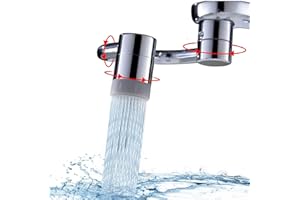 GCGWEQS Chrome Faucet Aerator, 1080° Swivel Faucet Extender, Kitchen Sink Aerator Extension With 2 Water Outlet Modes Faucet Nozzle, Bathroom Rotating Faucet Attachment