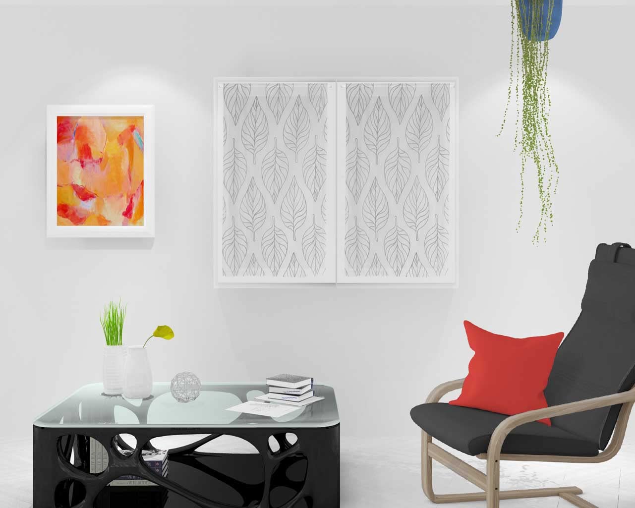 Soleil d'ocre Pair of Half Screen Curtains 45 x 90 cm Maud Grey Polyester 45 x 90 cm