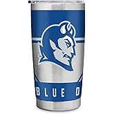 Rico Industries NCAA Central Connecticut Blue Devils Standard 20oz Stainless Steel Tumbler with Lid - Great For Coffee, Tea, Water or Cocktails
