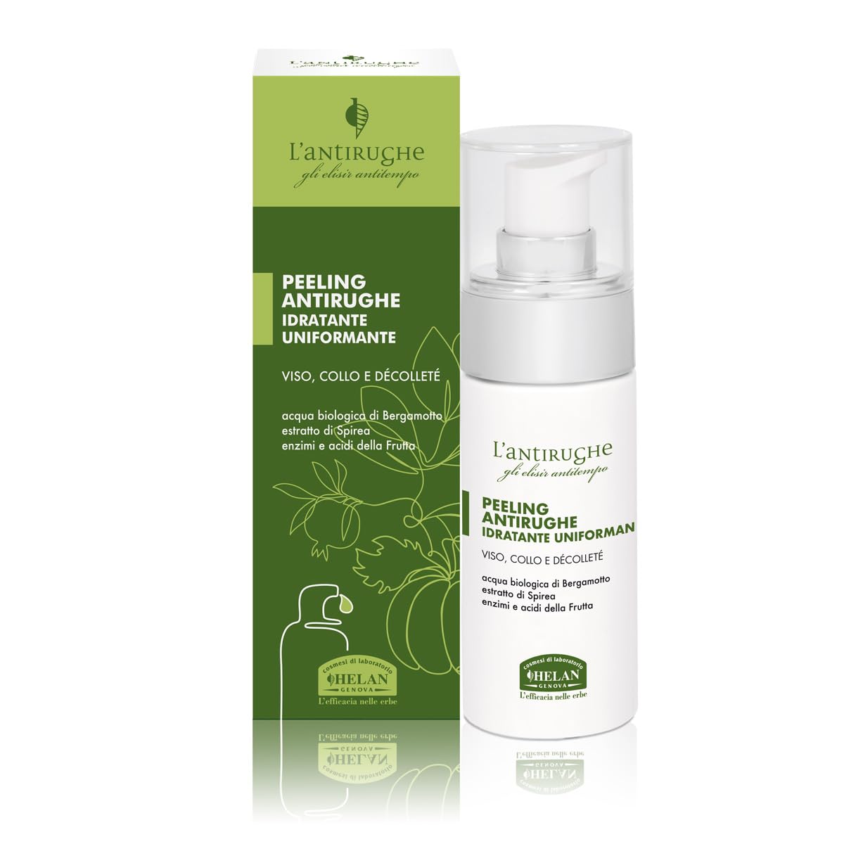 Helan Elisir Antitempo - Exfoliating Face Gel Moisturising Uniforming 99% Natural Facial Peeling with Citric Acid, Active Brightening and Cleansing Facial Skin Care Every Skin 30 ml