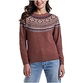 Weatherproof Vintage Women's Long Sleeve Fairisle Sweater (US, Alpha, X-Large, Regular, Regular, Copper)