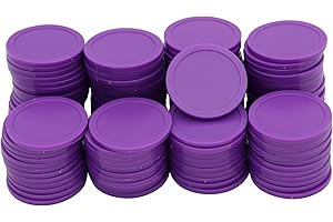 HAKITAROOM 35MM/1.37-inch Box of 120 Counting Coins for Poker Chips and Game Coins (Purple, 35MM/1.37-inch)