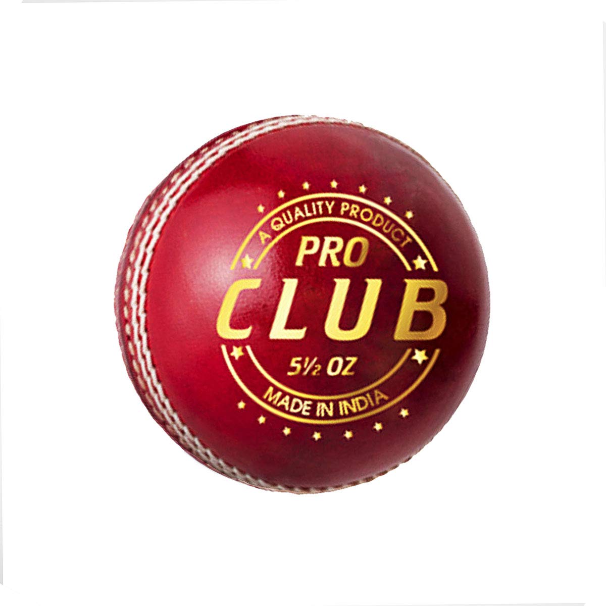 DSC 1501235 Pro Club Cricket Leather Ball | Water Proofed | Suitable for Practice Game/Tournament Game Cork, Red