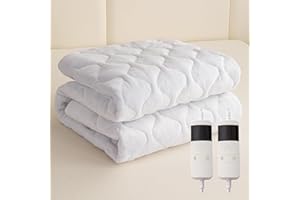 OS OMYSTYLE Flannel Electric Heated Mattress Pad Queen Size with 5 Heat Settings Dual Controller, 8-Hour Selectable Auto Shut-Off, Fast Heating Bed Warmer with 21" Deep All-Around Elastic Pocket (60" x 80")