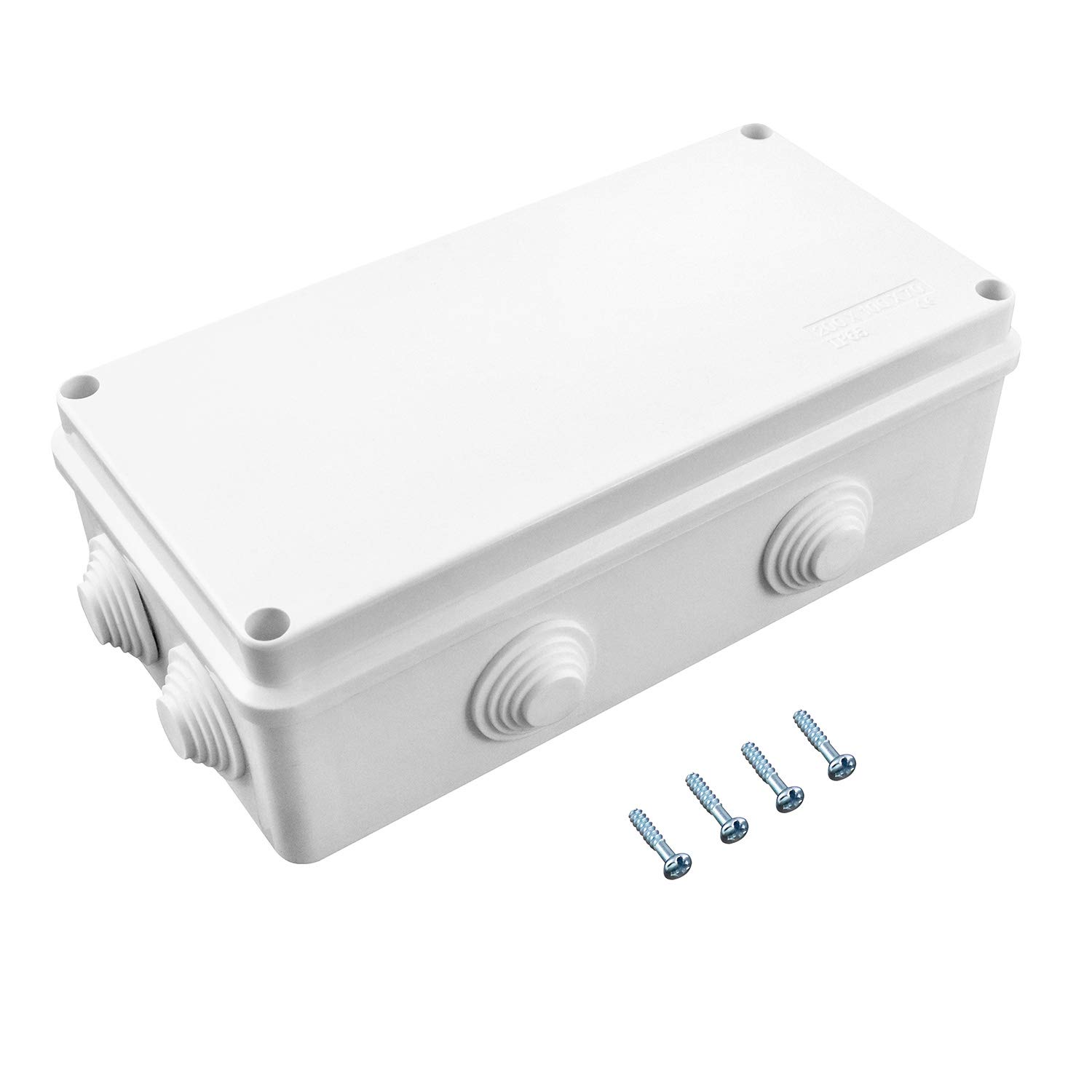 QWORK® Electrical Junction Box, Waterproof Dustproof IP65 ABS Plastic Universal Electrical Project, White, 7.9 x 3.9 x 2.8 inch (200 x 100 x 70mm) — image 1