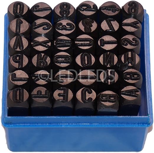 Strumenti Incisione 36 Punzoni Alfanumerici 5mm Per Marcatura Metalli - Set Completo Lettere E Numeri Per Incisioni Punzoni Per Metallo Professionale - Foto 4