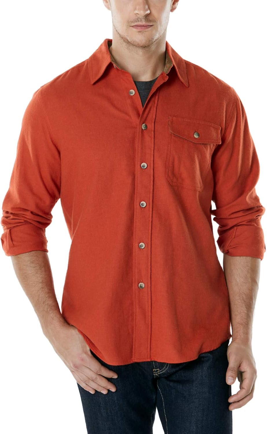 CQR Men's All Cotton Flannel Shirt, Long Sleeve Casual Button Up Plaid Shirt, Brushed Soft Outdoor Shirts: Clothing