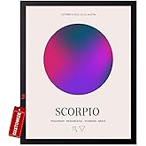 Monem Art Personalized Scorpio Print, Customized Zodiac Aura Poster and Canvas, Star Sign Art, Gift for Family, Loved Ones, Friends, Available in 8x10