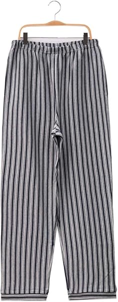 Amazon パジャマパンツ メンズ 綿100 二重ガーゼ ルームウェア ボトムス ストライプ ロングパンツ Home Way オーガニックコットン 肌に優しい 吸汗 通気 保温 部屋着 春 夏 秋 冬用 メーカー直営 品質保証 パジャマ 通販