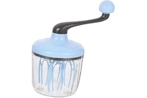 Alipis Manual Kitchen Whisk with Ergonomic Handle Hand Crank Egg Beater for Fast Whipping and Random Color