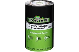FrogTape Pro Grade Flashing Tape for Windows & Doors, 9 Inch Width - 75 Foot Roll, All Weather & UV Resistant Flashing Tape with Advanced Acrylic Adhesive - 10 mils - Black