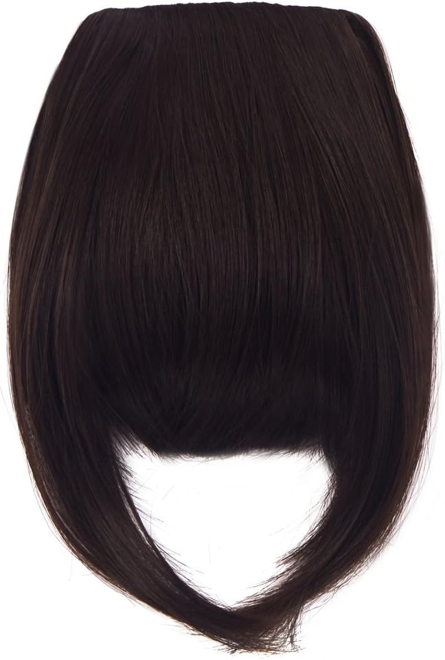 Haironline 8"(20cm) Bangs Clip in Hair Extensions Front Neat Bang Fringe One Piece Striaght Hairpiece Accessories