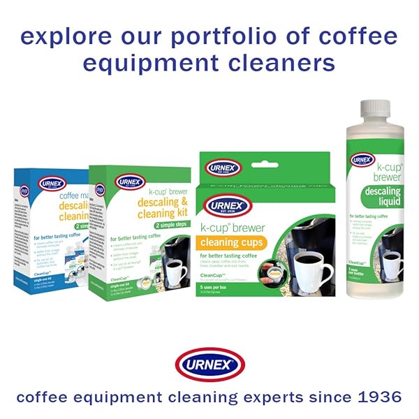 URNEX K-CUP CLEANER – 5 CLEANING CUPS – FOR KEURIG MACHINES COMPATIBLE WITH KEURIG 2.0 – REMOVES STAINS NON-TOXIC
