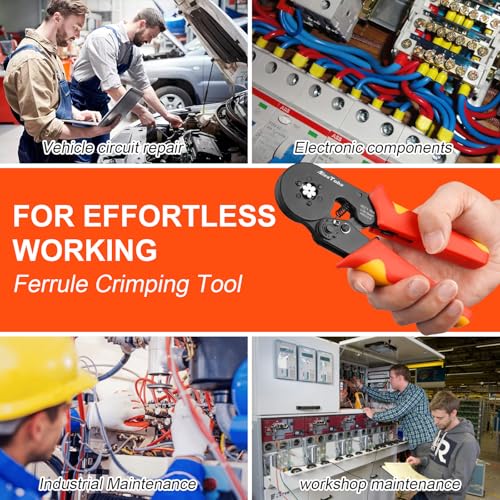 Crimping Pliers Wire End Ferrules Set for 0.08-16 mm², AivaToba Wire End Ferrules Pliers with 1200 Pieces, Crimping Pliers & Wire End Ferrules Set for DIY and Industrial Needs Crimping Pliers 16 mm2