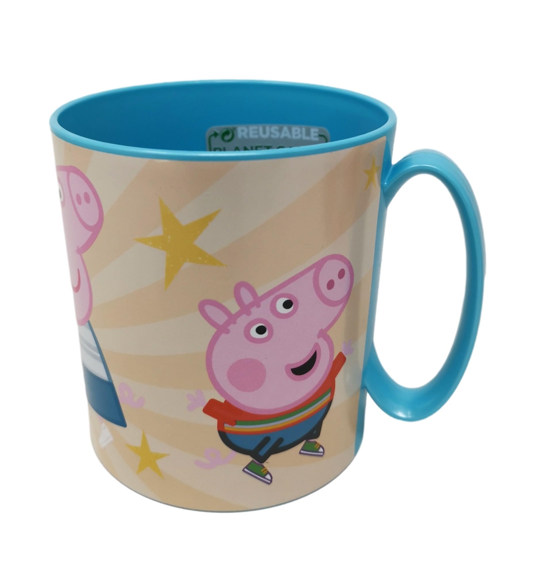 Theonoi Plastic Cup/Cup 350 ml Selectable: Minnie - Princess - Frozen Paw Patrol / Mug with Plastic Handle BPA Free Microwave Safe / Girls Gift (Peppa Reusable)
