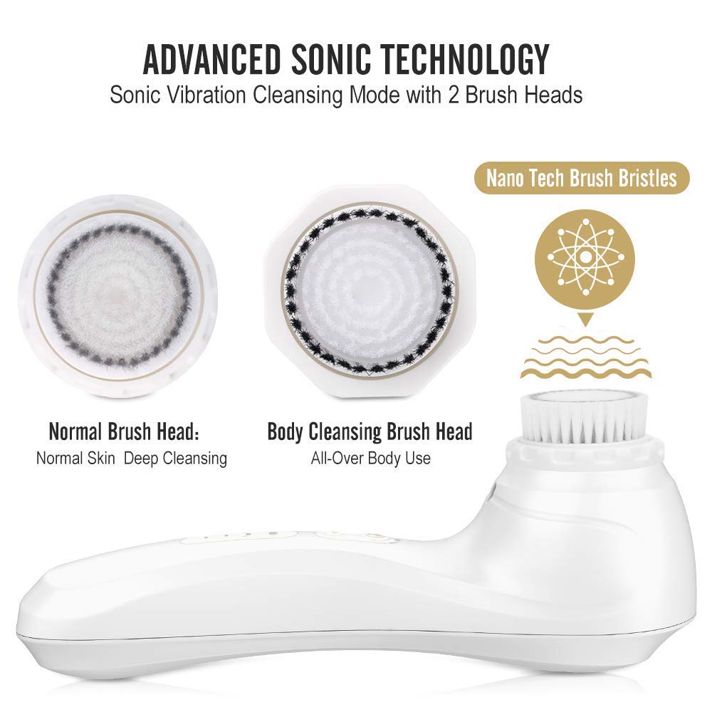 Electric Vibrating Sonic Facial and Body Cleansing Brush Face Brush