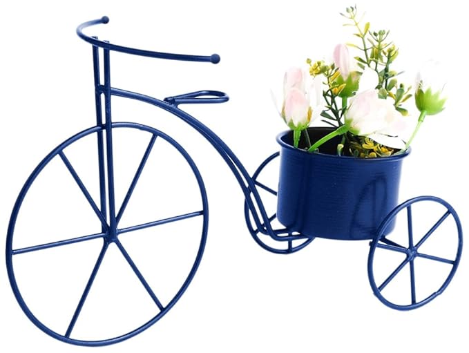 Green Girgit Blue Metal Cycle Planter (L*B*H- 9*4*6)