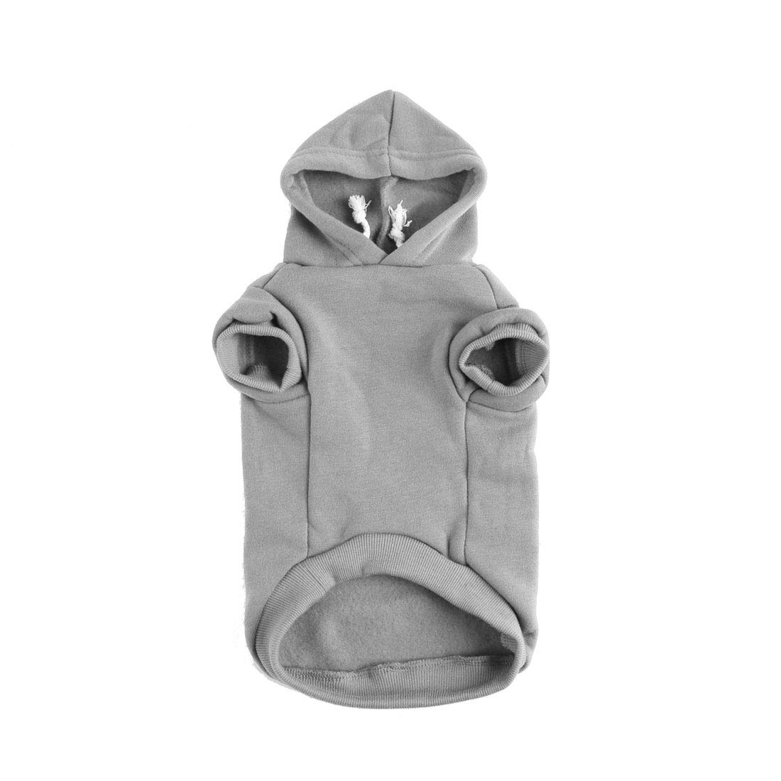 sourcing map Pet Dog Hooded Hoody Sweatshirt Clothes Cotton Apparel Puppy Cat Winter/Spring/Fall Costume Outfits Fleece Warm Coat Grey XS