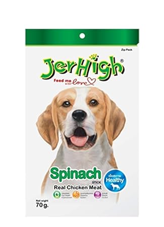 JerHigh Spinach Stix Dog Treat, 70 g (Pack of 6)