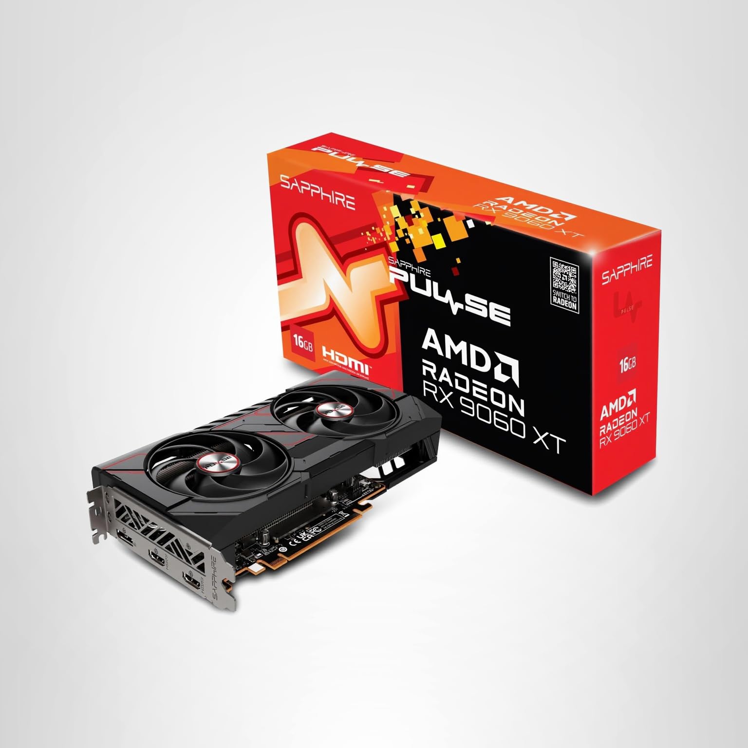 Sapphire 11350-03-20G Pulse AMD Radeon? RX 9060 XT Gaming OC Graphics Card with 16GB GDDR6, AMD RDNA 4