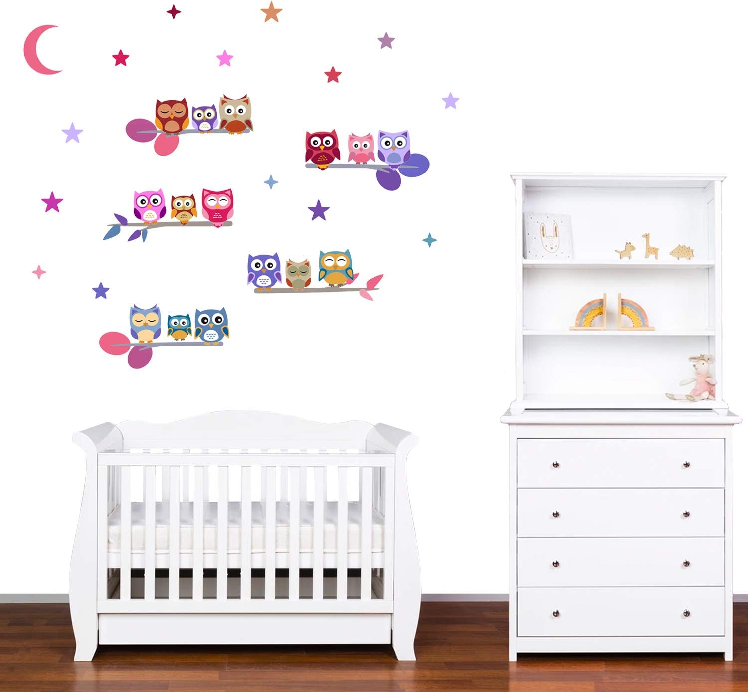 PREMYO Owls Wall Stickers Kids - Nursery Decor Easy to Apply - Decals for Bedrooms for Girls Boys, Owls Color - Image 5