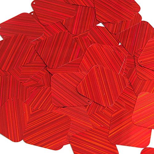 Sequin Red Square Diamond 1.5 inch City Lights Reflective Couture Loose Paillettes. Made in USA.