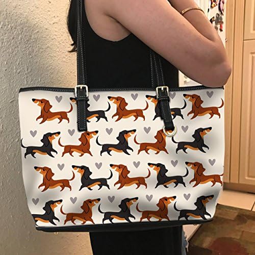 VOTANTA - Dachshund Cute Tote Bag For Women and Girls (white) (white)