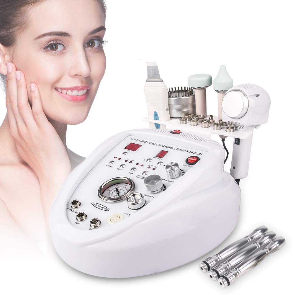 Cenoz Yofuly 5-in-1 Beauty Device, Diamond Microdermabrasion Kit, Skin Scrubber, Hot & Cold Hammer, High Frequency Wands, Skin Care Brush, Radio Frequency Facial Beauty Machine for Home Salon Use