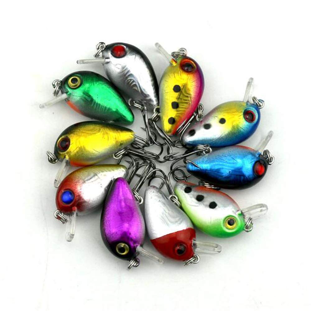 VOANZO 10 PCS Fishing Lures Baits Tackle, Simulation Color Hard Fishing Lures, Bionic Fake Bait Fishing Supplies, Outdoor Fishing Supplies