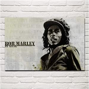 YKing1 Retrato de Bob Marley Pinturas en Lienzo, Mural Sala de pósters