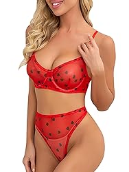 Lilosy Sexy Mesh Sheer Underwire Push Up Women