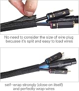 Alex Tech 10ft Cable Sleeve Split Wire Loom 1/2 inch Black view 2