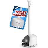FORASTO Toilet Plunger with Holder - Heavy Duty Bathroom Cleaning Tools | Plungers for Bathroom, Toilet Bowl Cleaners, Apartment Must Haves, Bathroom Decor Accessories, Home Essentials, White