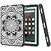 Fire 7 2015 Case, Pandawell Hybrid Heavy Duty Rugged Shockproof Cover for Amazon Fire (5th Generation - 2015 release) 7.0 Inch Tablet - Fllower