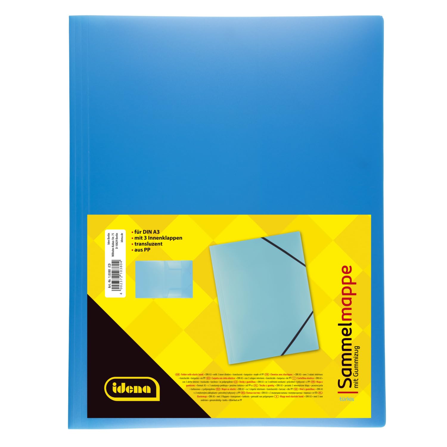 idena Elastic Folder, DIN A3 transluzent türkis