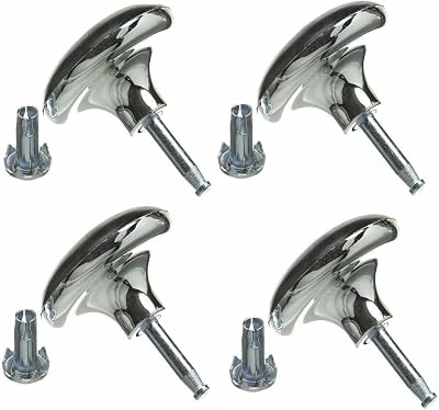 Just Accessories Chrome Furniture Feet Castors with Inserts Pack of 4