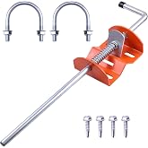 Qlvily 17-Inch Heavy Duty Gate Anchor Cane Bolt, Spring Loaded Galvanized Steel Drop Rod for Farm &amp; Garden Gates - Anti-Sag Security Latch Prevents Wobbling, 1-Pack