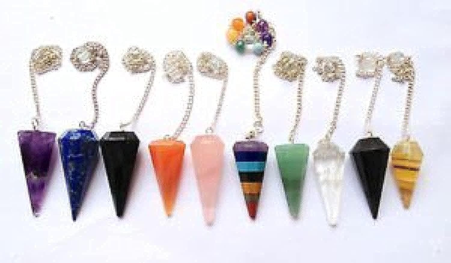 CRYSTALMIRACLE Seven Dowser Pendulums Feng Shui Reiki Wellness Handcrafted