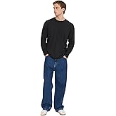 Organic Basics Mens True Boxy Fit Cotton Crewneck Long Sleeve Tee