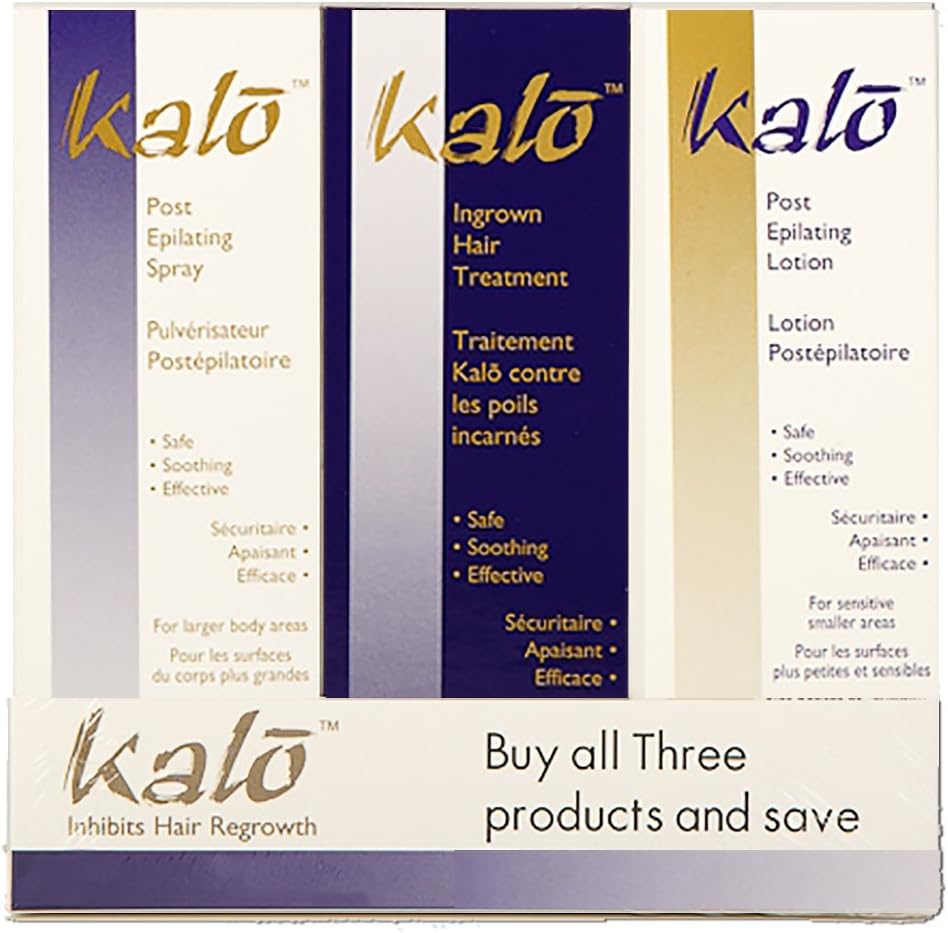 Kalo 3PK - Post Epilating Spray, Lotion & Ingrown Hair Treatment - Get rid of body hair