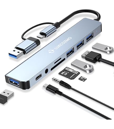 値下げ! 14-In-1 USB Type C Hub for MacBook Amazon.com: USB-C 7-in-1 Hub: 4 USB 3.0, USB-C, SD/TF, Audio, for