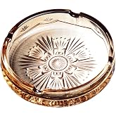 Sizikato Amber Crystal Glass Ashtray.