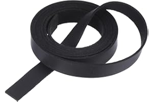 MECCANIXITY Leather Straps Strip Belt 1.2cm(0.5" Width) 100cm(40" Length) Leather Strips String Black for DIY Craft, Jewelry,