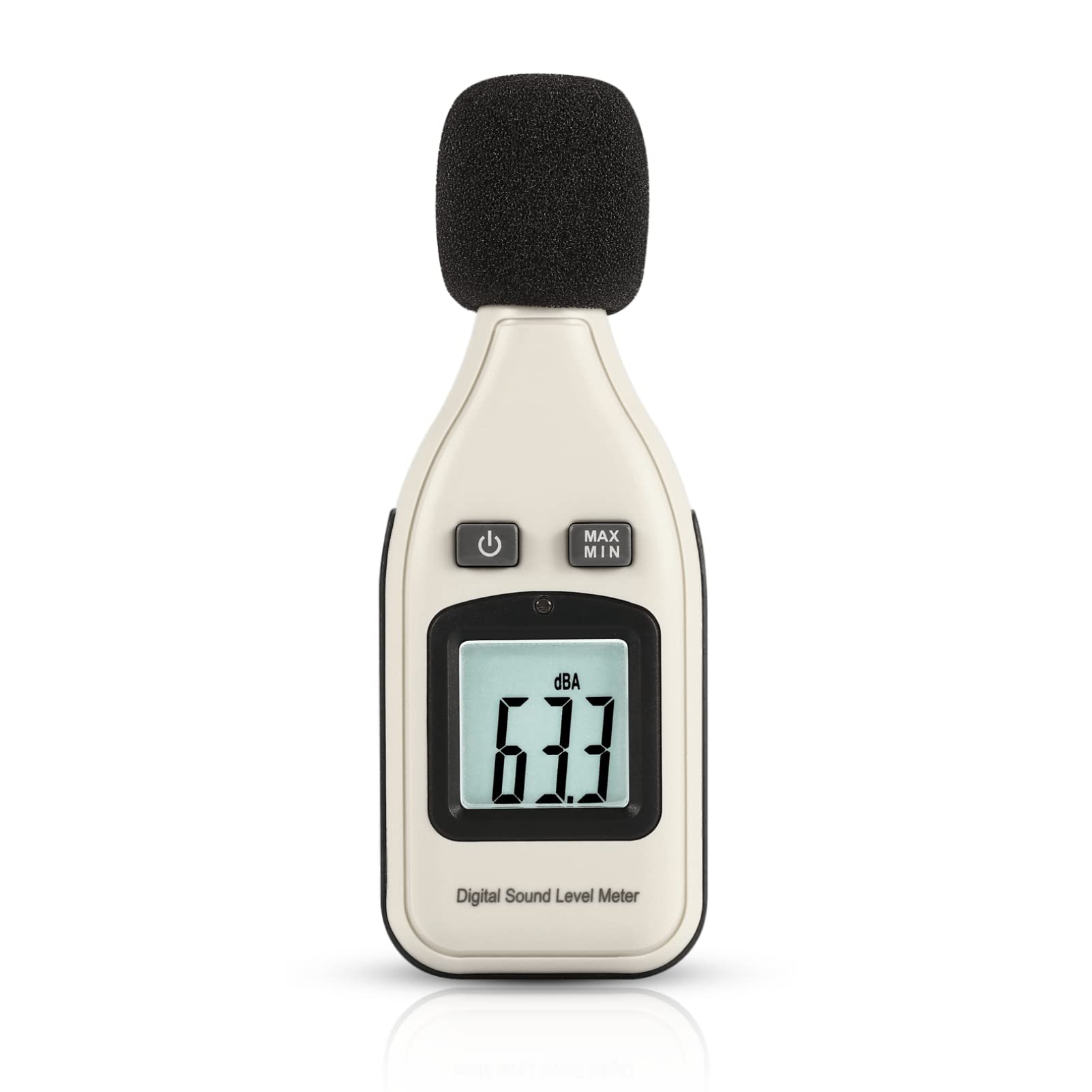 Mini Decibel Meter, Digital Sound Level Meter with 30-130dB Range, LCD Backlit, Max/Min Hold, A Frequency Weighting, for Home, School, Factory