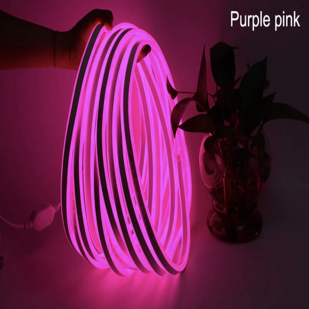 PESCA Led Mini Neon Lights, Rope Lights, 8MM Thickness, Update 2835 120Led/M, 220V, Included All Necessary Accessories, Flex Durable Super Bright for Outdoor Indoor Decoration (Pink)